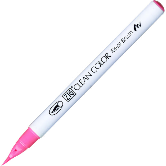 Caneta Pincel Kuretake Zig Clean Color Real Brush Fluorescente Pink 003