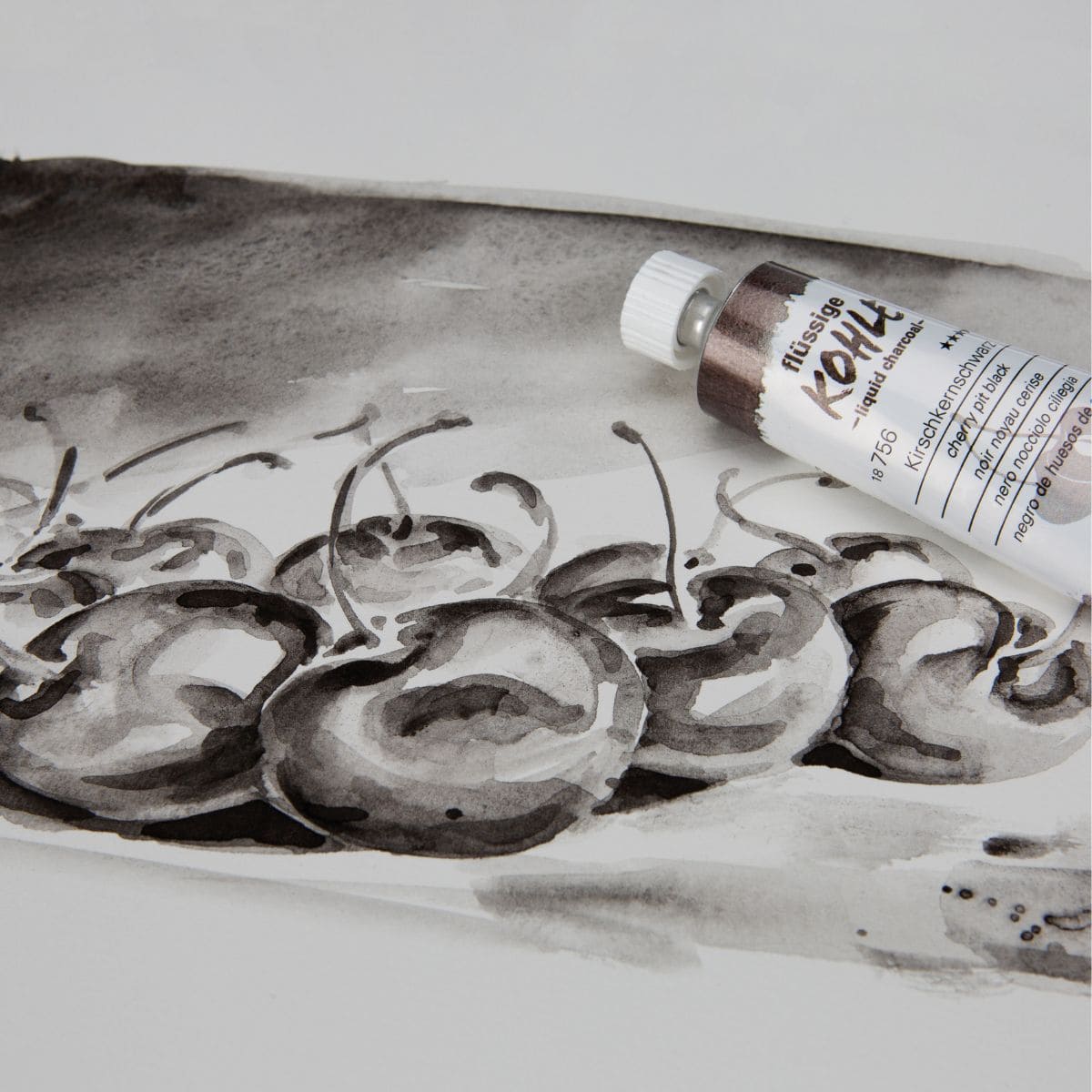 Carvão Líquido Kohle Schmincke 15ml Cherry Pit Black