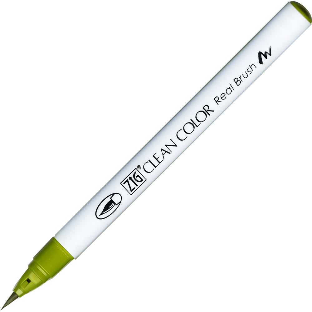 Caneta Pincel Kuretake Zig Clean Color Real Brush Mid Green 046