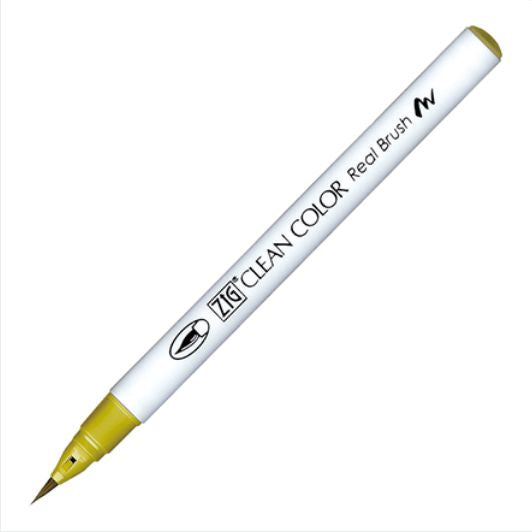 Caneta Pincel Kuretake Zig Clean Color Real Brush Dark Yellow 057