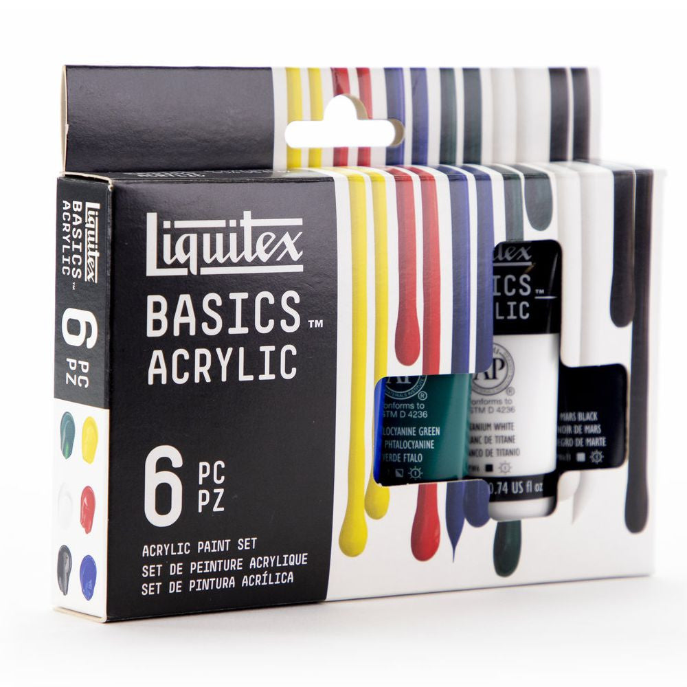 Tinta Acrílica Liquitex Basics 22ml 6 Cores Básicas