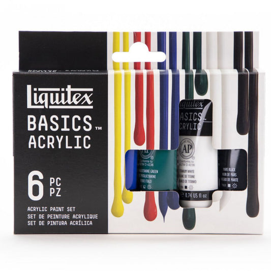 Tinta Acrílica Liquitex Basics 22ml 6 Cores Básicas