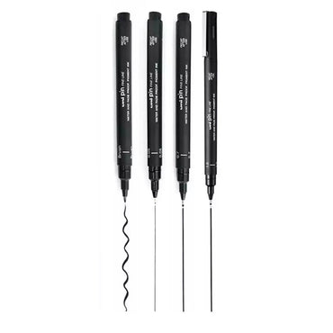 Estojo Caneta Nanquim Uni PIN 200 Uni-Ball 04 Pontas Comics