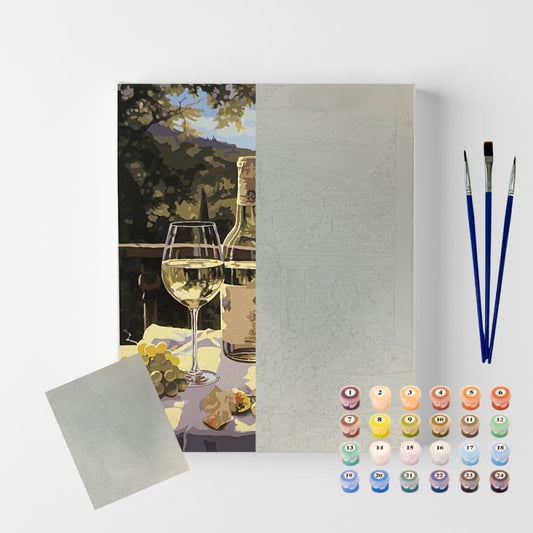 conjunto pintura numerada arte terapia 40x50cm vinho verde