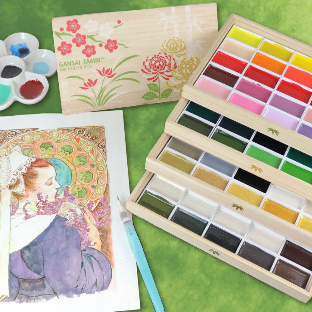 Aquarela Kuretake Gansai Tambi 100 Cores 3° Edição Limitada