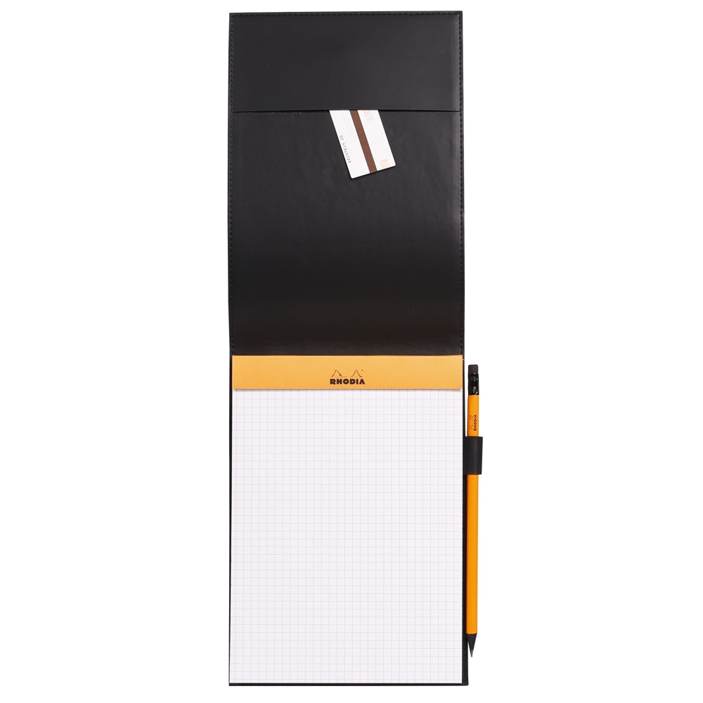 Bloco de Notas Rhodia 15,5x22cm N°16 Capa Couro Preto