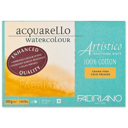 Bloco de Papel Para Aquarela Acquarello Fabriano Vegan GF 300g/m² 18x26cm