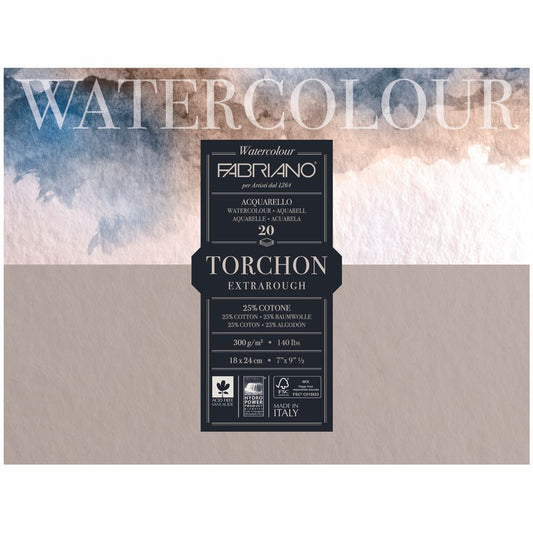 Bloco de Papel Para Aquarela Torchon Fabriano 300g/m² 18x24cm
