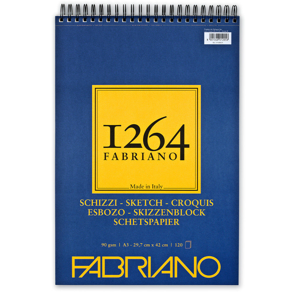 Bloco de Papel Fabriano 1264 Sketch 90g/m² A3 120 Folhas