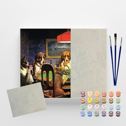 conjunto pintura numerada arte terapia 40x50cm noite de jogos