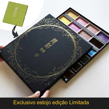 Aquarela Kuretake Gansai Tambi 24 Cores Metálicas