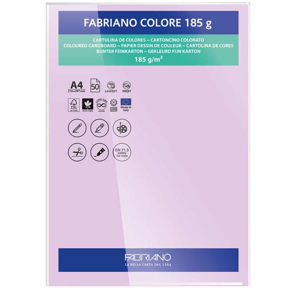 Papel Colore Fabriano Lilás A4 185g/m² Pack 10 Folhas