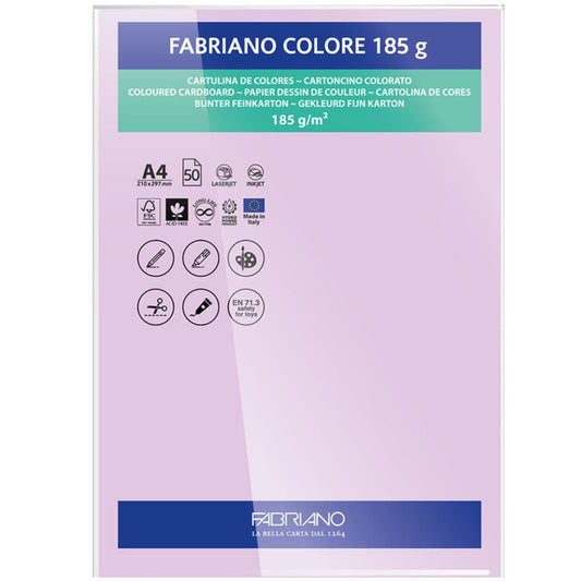 Papel Colore Fabriano Lilás A4 185g/m² Pack 10 Folhas