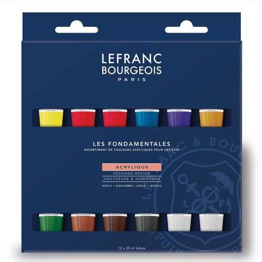 Estojo Tinta Acrílica Lefranc & Bourgeois 12ml 20 Cores