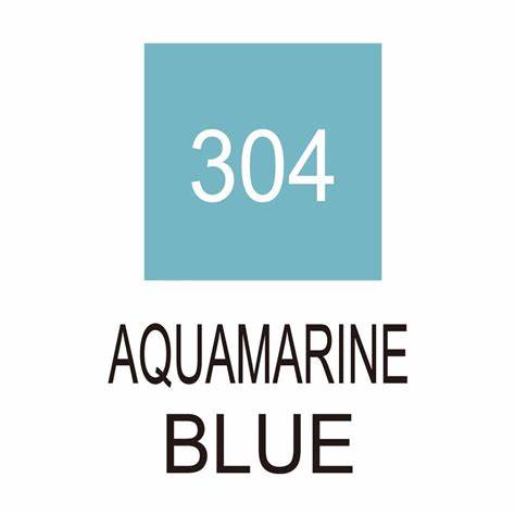 Caneta Pincel Kuretake Zig Clean Color Real Brush Aquamarine Blue 304
