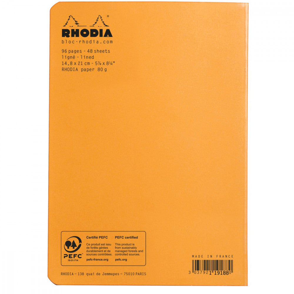 Caderneta Rhodia Classic A5 48 Folhas Laranja