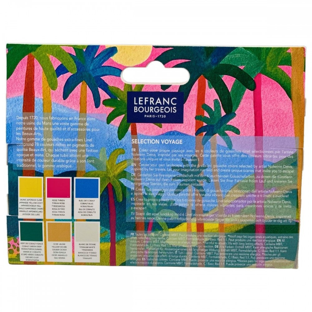 Estojo Tinta Guache LINEL Voyage Lefranc & Bourgeois 06 Cores 14ml