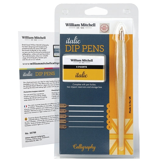 Kit Caligrafia Profissional Penas Italic Canhoto William Mitchel