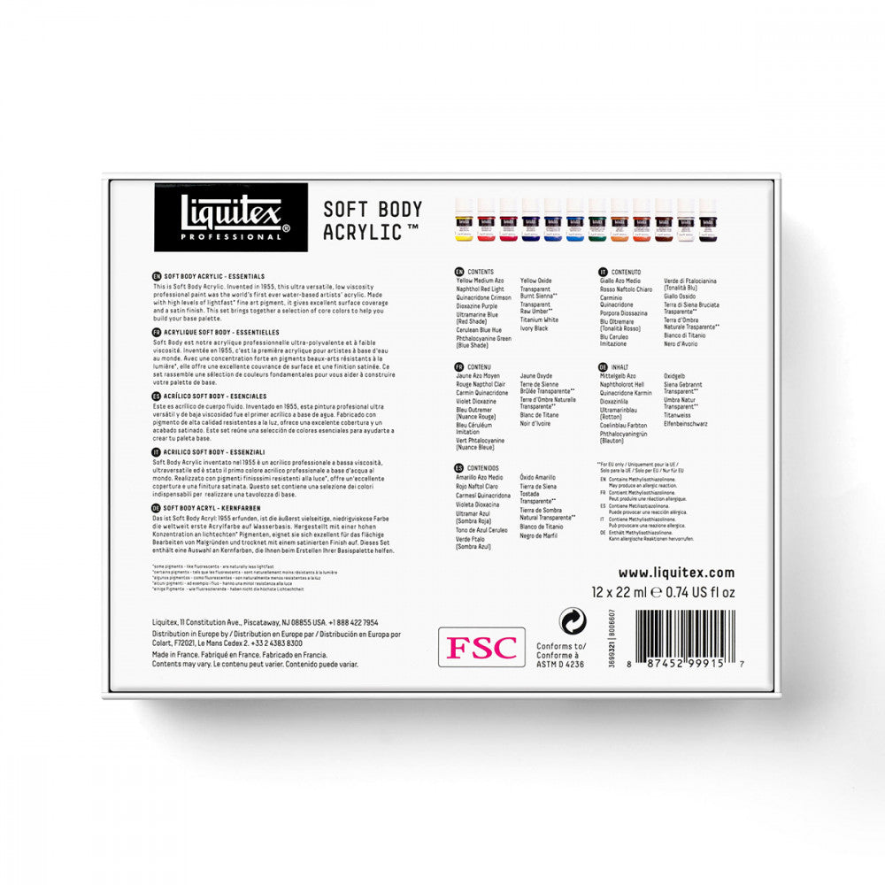 Tinta Acrílica Liquitex Soft Body 22ml 12 Cores