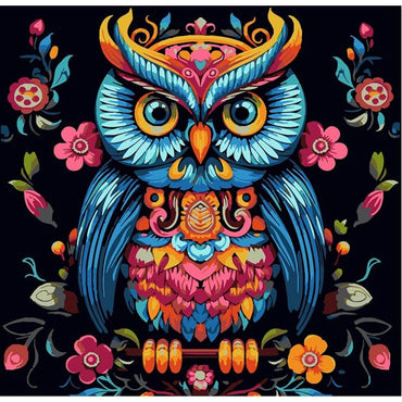 Conjunto Pintura Numerada Arte Terapia 30X30cm Coruja