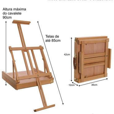 Maleta Cavalete De Mesa Para Pintura Portátil Ravenna