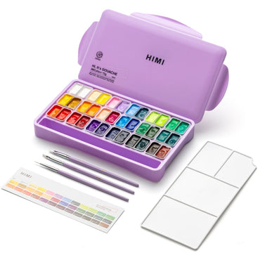 Tinta Guache Profissional Himi 36 Cores 30ml + 3 Pincéis