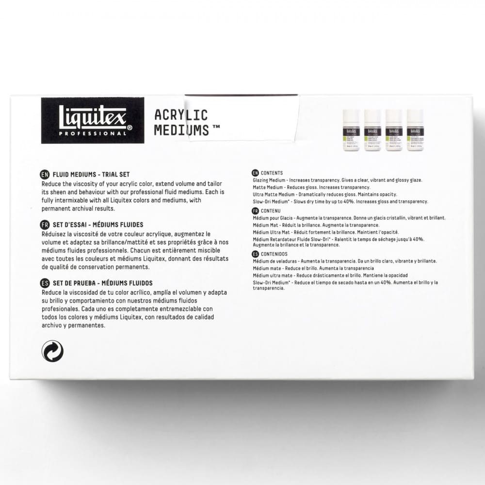 Conjunto Medium Acrílico Fluid Liquitex 4 Unidades