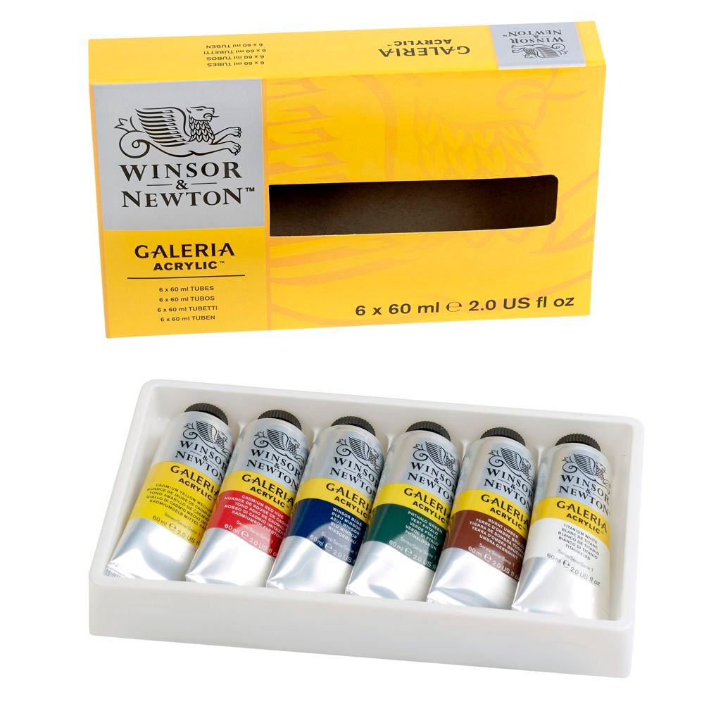 Estojo Tinta Acrílica Galeria Winsor & Newton 60ml 06 Cores