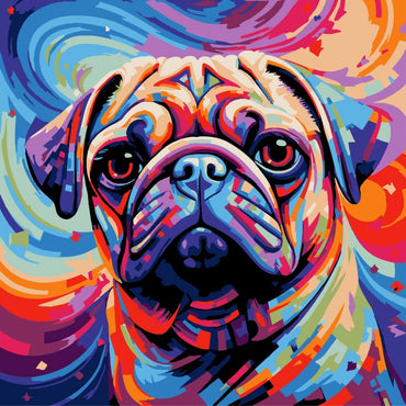 Conjunto Pintura Numerada Arte Terapia 30X30cm Buldogue Francês