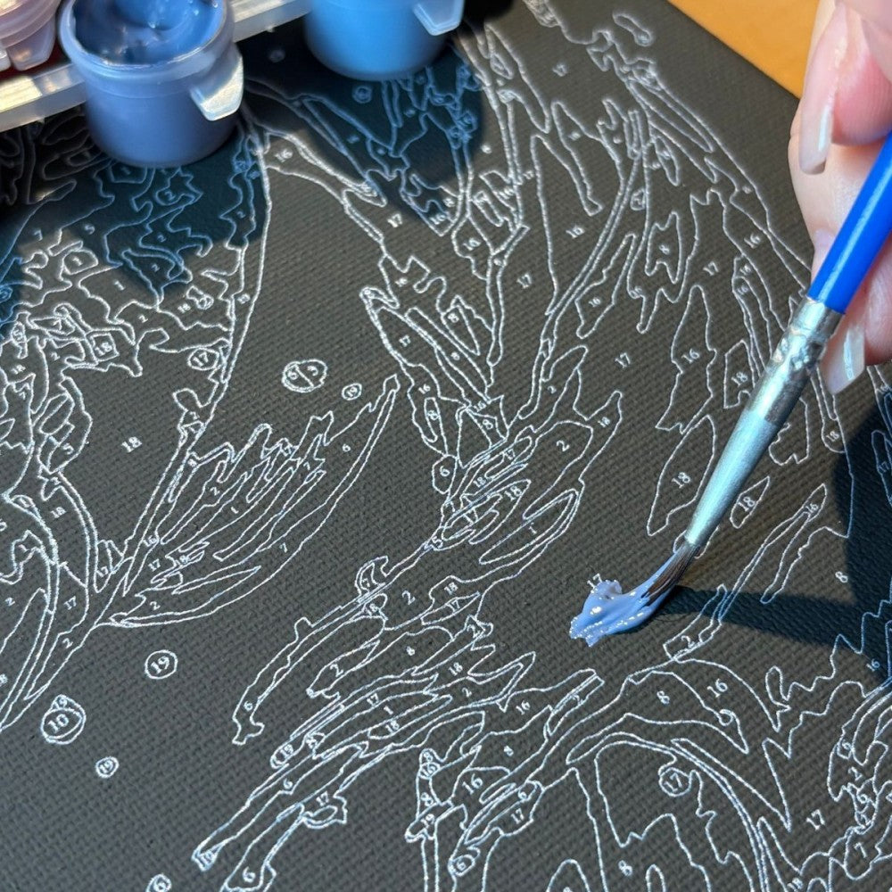 Conjunto Pintura Numerada Arte Terapia 30X30cm Buldogue Francês