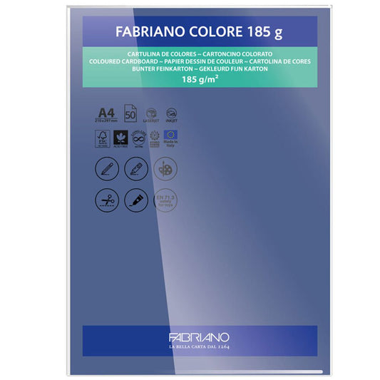 Papel Colore Fabriano Azul Marinho A4 185g/m² Pack 10 Folhas