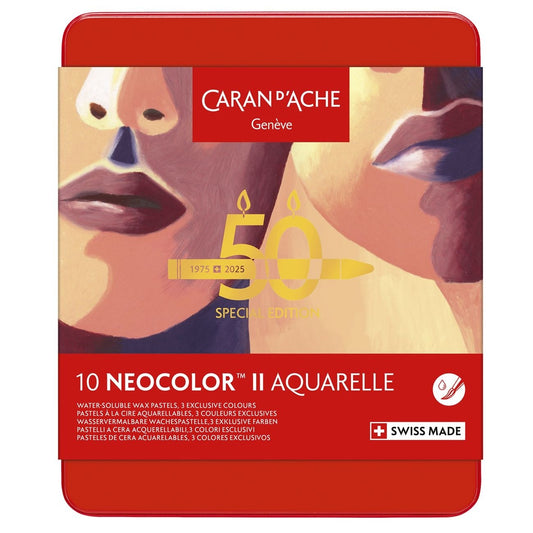 Giz Aquarelável Neocolor II Caran d’ Ache 10 Cores Edição 50 Anos Portrait