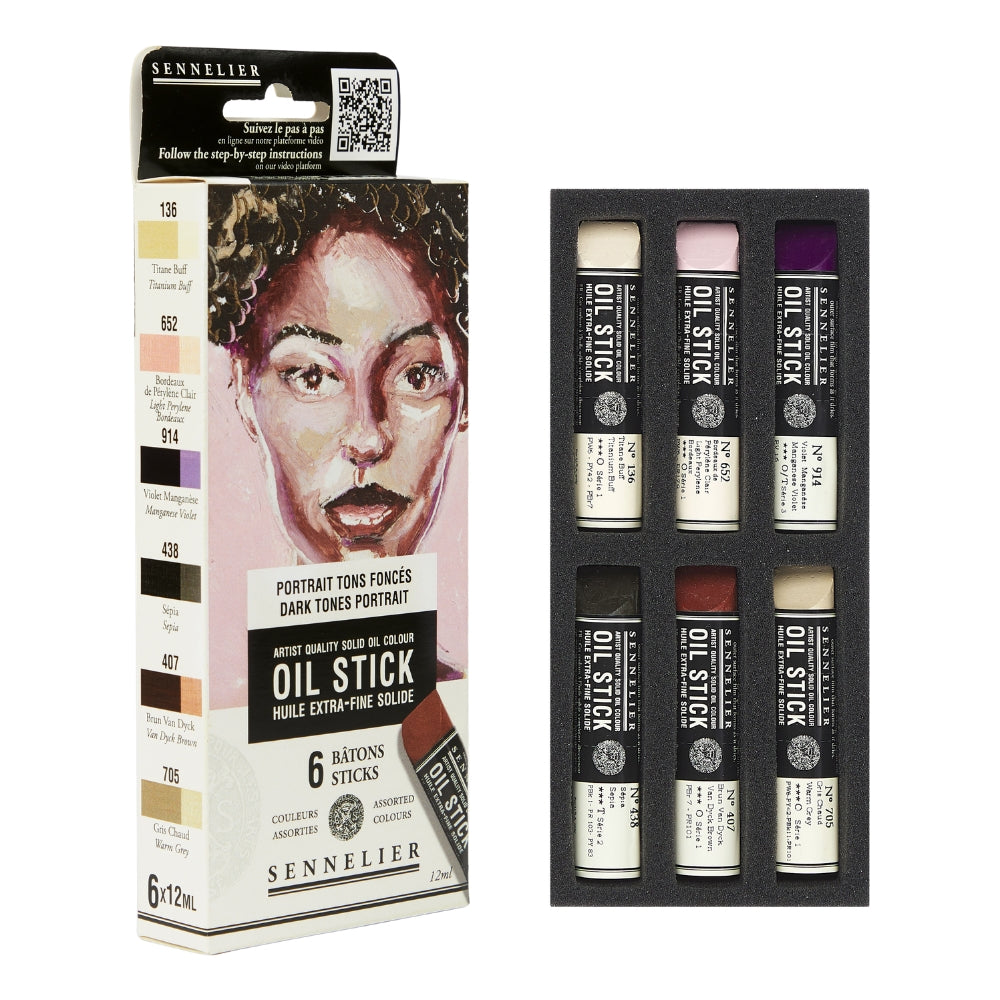 Bastão de Tinta Óleo Sennelier Extra Fine 06 Cores Dark Tones
