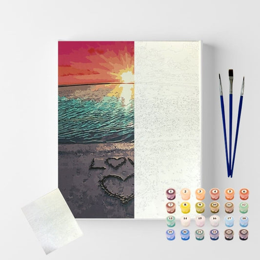 conjunto pintura numerada arte terapia 40x50cm love