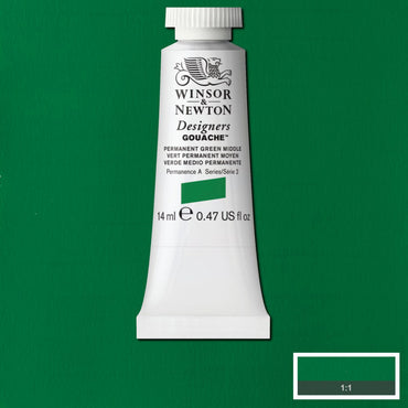 Tinta Guache Winsor & Newton Designers 14ml S2 484 Permanent Green Middle