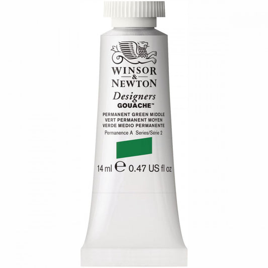 Tinta Guache Winsor & Newton Designers 14ml S2 484 Permanent Green Middle