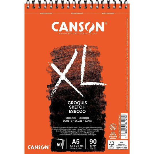 Bloco de Papel Canson XL Croquis 90g/m² A5
