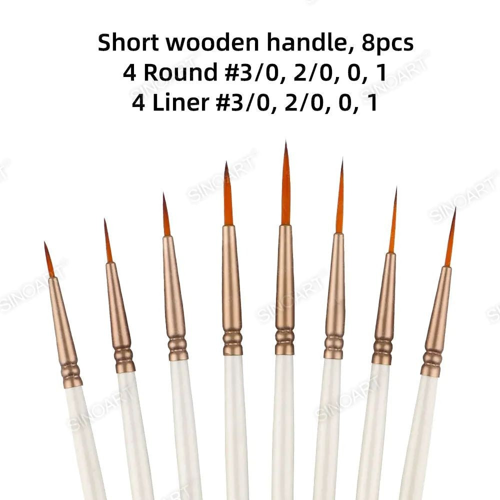 Set de Pincéis Artístico Sinoart Para Detalhes C/8 Unidades B0350