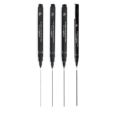 Estojo Caneta Nanquim Uni PIN 200 Uni-Ball 04 Pontas Mangá