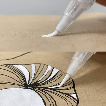 Caneta Pincel Ultra Fina Kuretake White