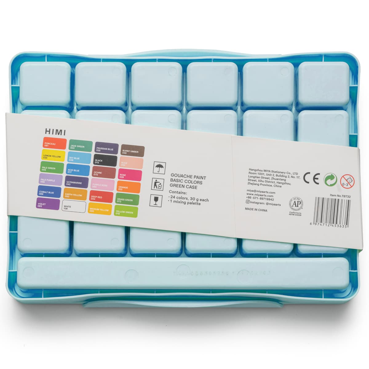 Tinta Guache Profissional Himi 24 Cores Estojo Azul