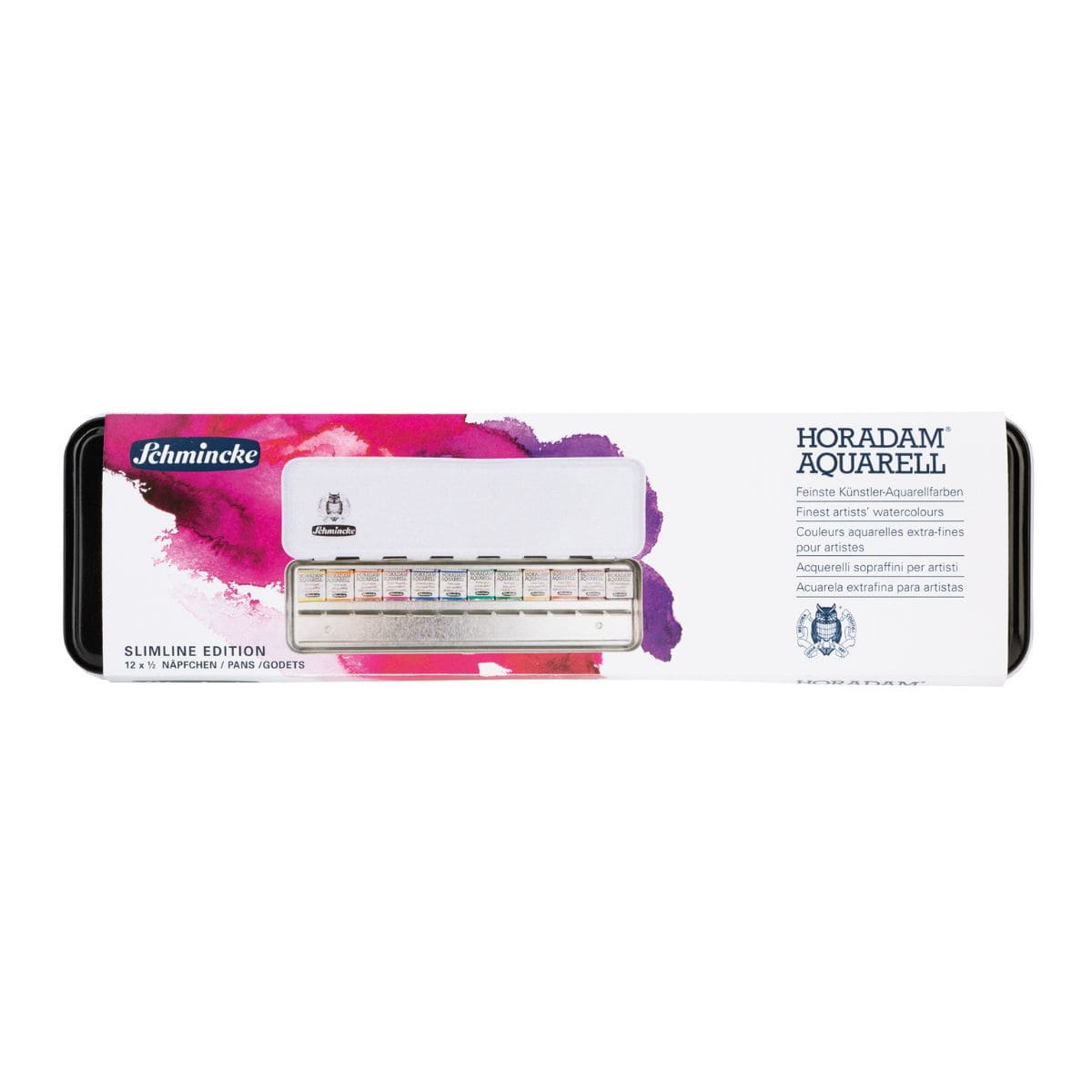 Tinta Aquarela Schmincke Horadam Pastilha 12 Cores