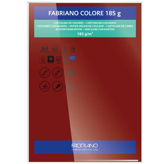 Papel Colore Fabriano Cereza A4 185g/m² Pack 10 Folhas