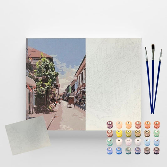 conjunto pintura numerada arte terapia 40x50cm vila antiga