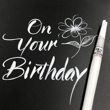 Caneta Pincel Kuretake White