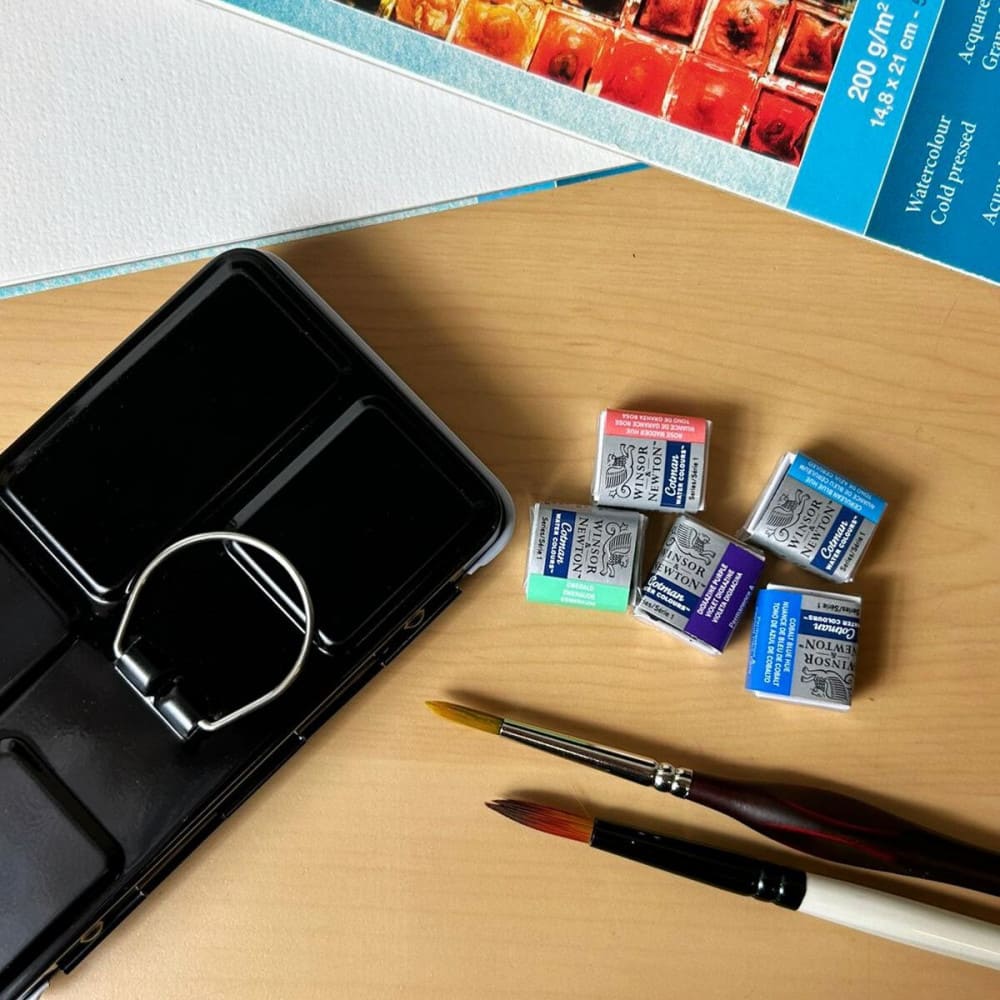 Estojo de Metal Vazio Para 12 Pastilhas de Aquarela