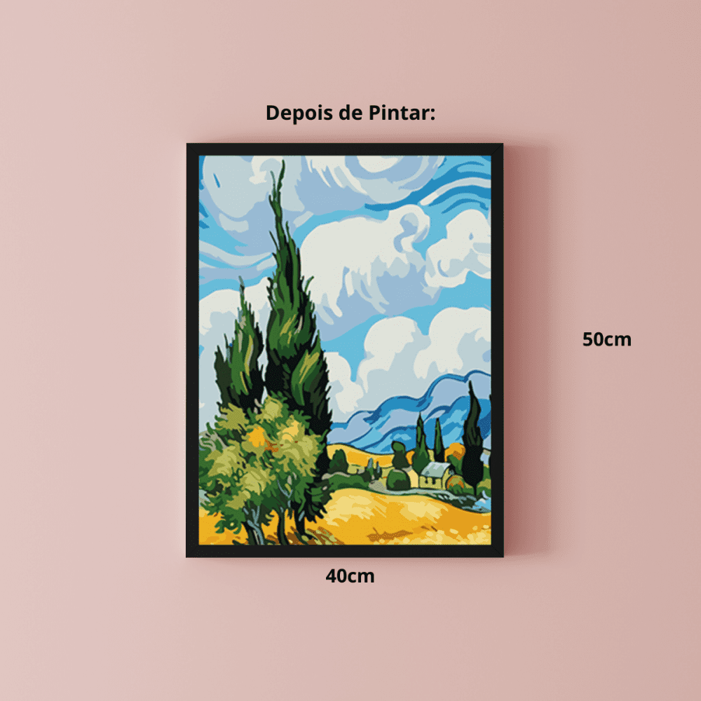Conjunto Pintura Numerada Arte Terapia 40X50cm Grande Artista