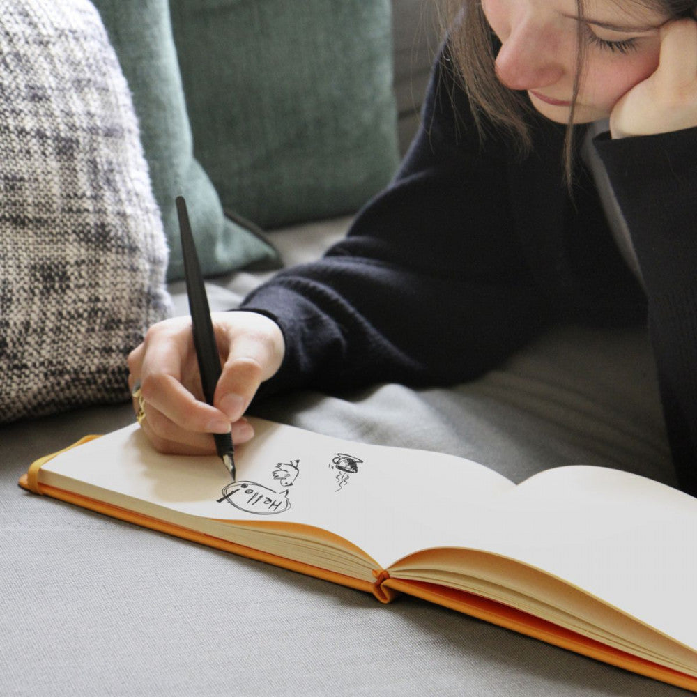 Webnotebook Rhodia A5 96 Folhas Capa de Couro Laranja