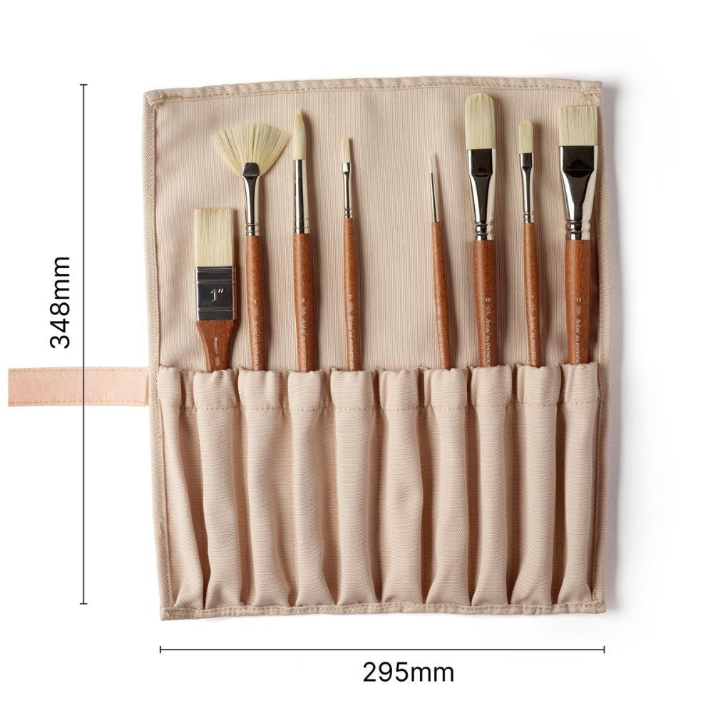 Kit Pincéis Para Óleo Winsor & Newton Profissional Sintéticos C/8 E Porta Pincel