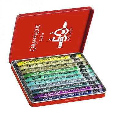 Giz Aquarelável Neocolor II Caran d’ Ache 10 Cores Edição 50 Anos Lush